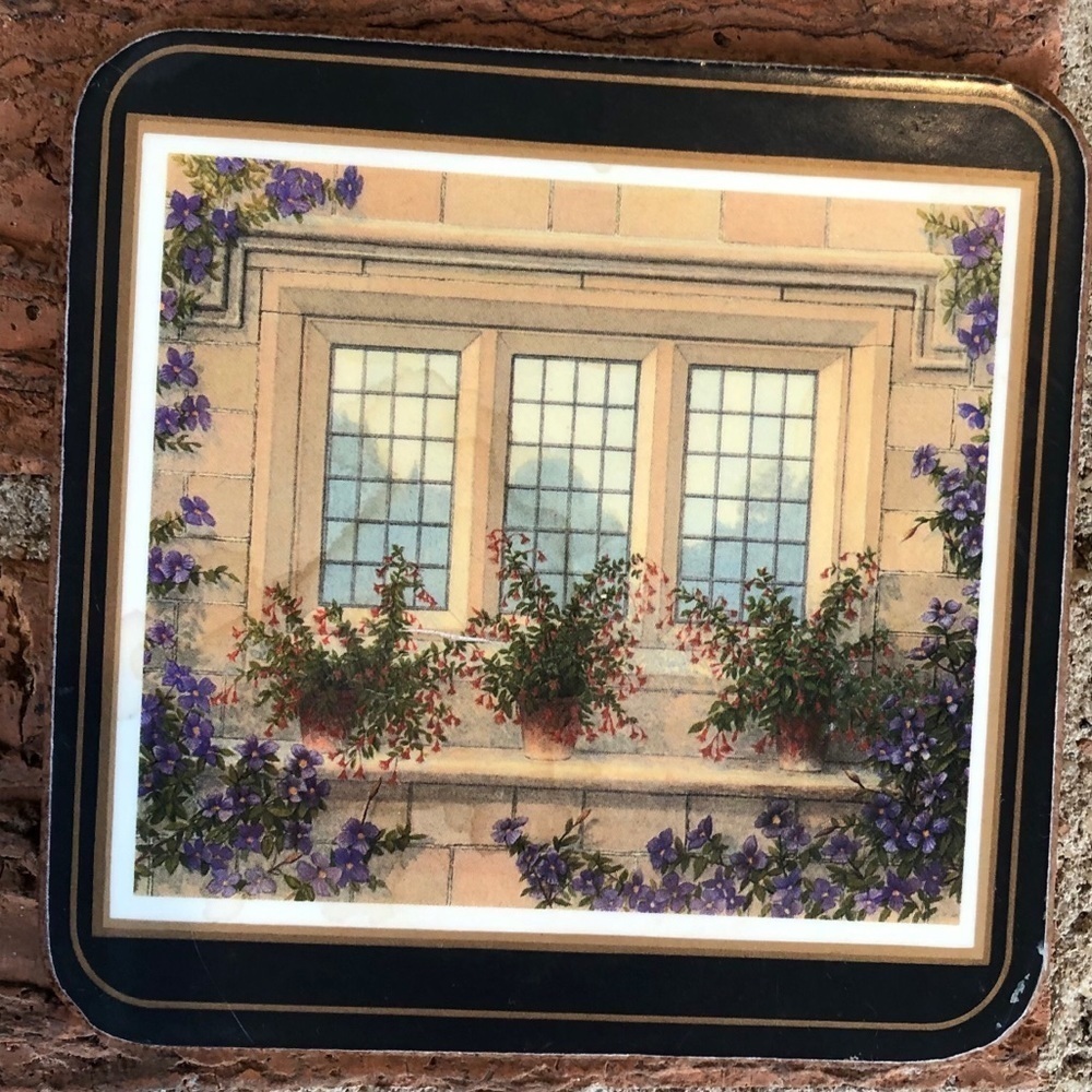 Set of 5 Pimpernel Cork Back Flower Window Box Coasters - Picture 6 of 9